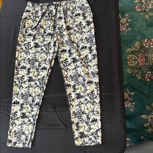 lululemon athletica Black and Yellow Floral Cropped Pants